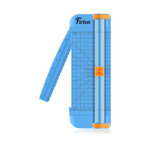 Firbon Blue A5 Paper Cutter, Straight Small Paper Trimmer with Side Ruler for Scrapbooking Craft, Paper, Coupon, Label, Cardstock