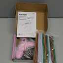 4V Pink Cordless Hot Glue Gun Kit with 30 Multi-Color Glue Gun Sticks, Fast Preheating, USB-C Rechargeable with 2600mAh Built-in Battery, Less-Drip Hot Melt Glue Gun for DIY, Crafting, Art