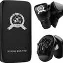 3-in-1 Boxing Equipment Punching Gloves Mitts Kick Pack Set for Kids Karate Mitts Pad for Beginners Arm Pad for Children Boxing Gloves for Muay Thai, Taekwondo, MMA Training, Gift for Kids Toddlers (Black)