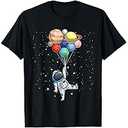 Space Themed for Men Women Outer Space Moon Galaxy Astronaut TShirt, Size 2XL