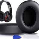 SoloWIT Replacement Ear Pads Cushions for Beats Studio 2.0 & 3 Wired/Wireless Over-Ear Headphones, Earpads with Soft Protein Leather, Noise Isolation Memory Foam (Black)