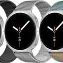 3 Pack Metal Magnetic Bands Compatible with Samsung Galaxy Watch 8 40mm 44mm/8 Classic 46mm,Milanese Loop Mesh Stainless Steel Strap for Galaxy Watch8 Men Women