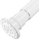 Spring Tension Rod 28 to 48 inches, Adjustable Heavy Duty Curtain Rod-Shower Curtain Rods for Bathroom, Windows, Door, White