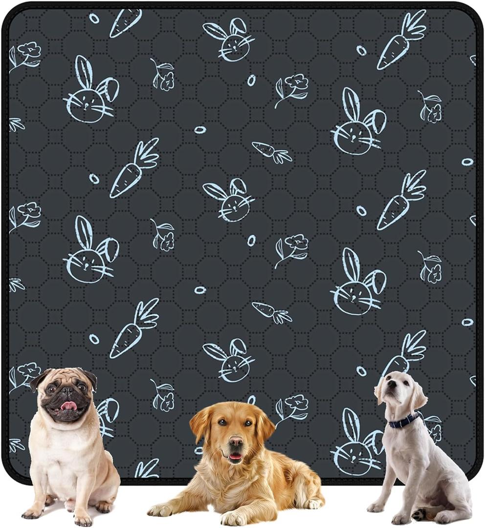 Guinea Pig Cage Liner Washable, 72in x 72in Ultra-Absorbent Guinea Pig Bedding for Cage Non-Slip Leak-Proof Pee Pads for Dogs Rabbit Bunny Cat Litter Mat, Navy