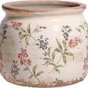 Flower Pots, Vintage Planters for Indoor Plants, 6.29'' Plant Pots with Drainage, Ceramic Pots for Plants, Vase & Planters, Indoor Planter for Home, Fall Decor, Purple Red