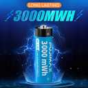 PUJIMAX 4pack of AA Batteries Combo Set,Rechargeable Lithium AA Batteries 1500 Cycles 1.5V 4255mWh*2 with 2 3000mWh with 4Bay Charger 1.5H Fast Charge