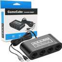 Gamecube Controller Adapter for Switch /OLED /Switch 2, Gamecube Adapter Compatible with PC Wii U with 4 Ports 6 FT Cable Support Turbo and Vibration for Gamecube Controller Play Super Smash Bros