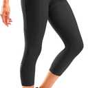 Women's 4D Padded Bike Pants High Waist Cycling Shorts Bicycle Capris 3/4 Biking Tights with Zipper Pockets (Black, XL)