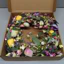 DIYFLORU 22 Inches Spring Wreaths for Front Door Rustic Summer Door Wreath Colorful Spring Floral Wreaths Farmhouse Easter Tulip Wreath for Window Front Porch Home Indoor Inside Outside Decoration