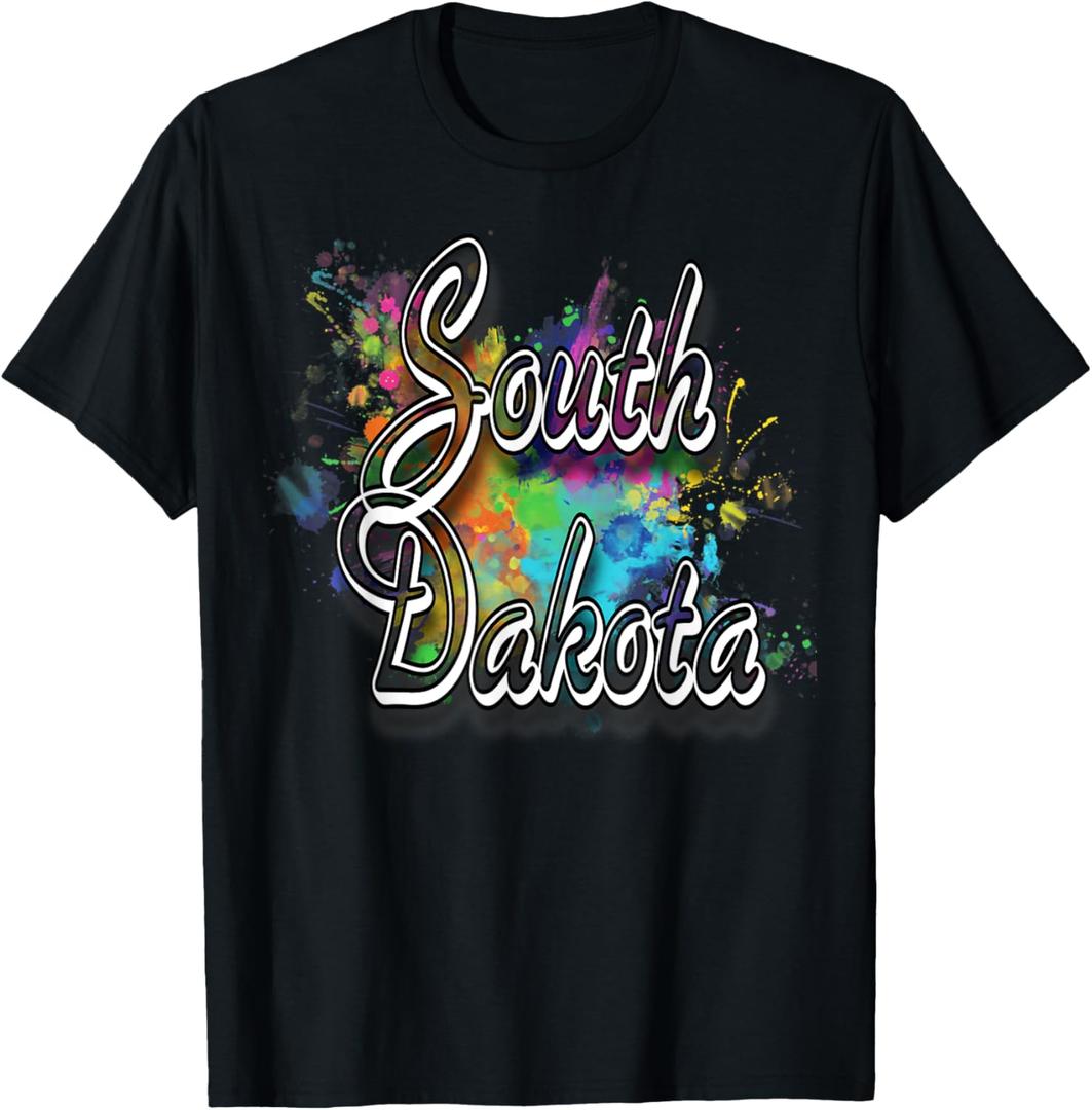 South Dakota Apparel For Men Women & Kids - South Dakota T-Shirt (Small, Black)