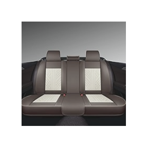 GXT Bench Seat Cover, Premium Faux Leather Bench Seat Covers for Trucks - Universal Fit for Most Sedans SUV Pick-up Truck, Durable for Long Lasting Protection(Coffee and White)