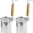 MyLifeUNIT Pasta Strainer, 2 Pack Stainless Steel Mesh Spider Strainer for Pasta, Noodle, Dumpling (4.54"D x 6.1"H)