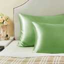 BEDELITE Satin Pillowcase for Hair and Skin, Super Soft Similar to Silk Pillow Cases 4 Pack with Envelope Closure, Cooling Pillowcases for Women Men (20"x36" King Size, Sage Green)