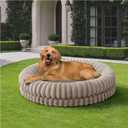 BALANCE Luxury Donut Dog Bed, 43 Inches Round Dog Beds Large Sized Dogs Washable, Orthopedic Calming Dogs Bed for Pets with Anti-Slip Bottom, Oatmeal