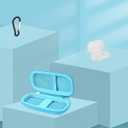 2 x Heart Rate Monitor Case KardiaMobile EKG Monitor 1L 6L, Portable Hard EVA Kardia Mobile Case with Climbing Clip, Protective KardiaMobile EKG Organizer (BLUE)