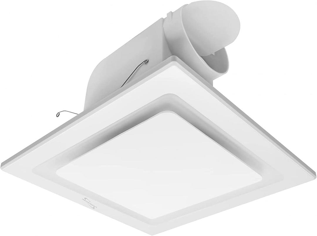 Bathroom Fan Ceiling Mount Exhaust Ventilation Fan Ceiling Exhaust Fan Extractor Fan 141 CFM 1.2 Sones,Quiet Bathroom Ventilation Exhaust Fan for Shower,Restroom,Office,Home(Flat Plate)