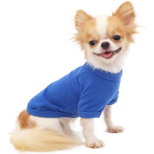 LOPHIPETS 100% Cotton Dog Tee Shirt for Small Dogs Teacup Chihuahua Yorkie Puppy Clothes-Blue/S