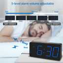 Peakeep Digital Alarm Clock for Bedroom Bedside, Loud Alarm Clock for Heavy Sleepers, Large Big LED Numbers for Seniors, Battery Backup Plug in Electric Clock with USB Charger (Blue)