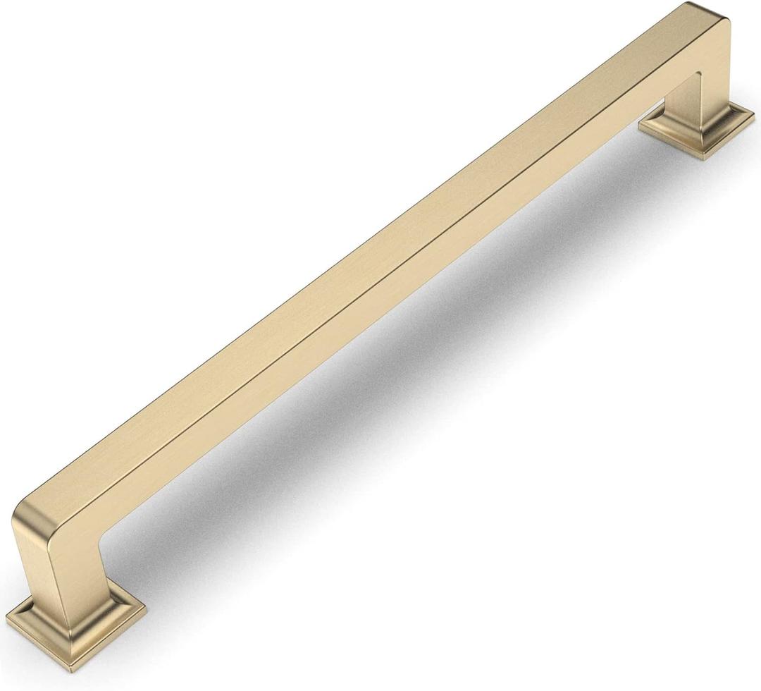Amerdeco 10 Pack Brushed Brass Cabinet Pulls 7 Inch Hole Centers Kitchen Cabinet Handles Cabinet Hardware Kitchen Handles for Cabinets Cupboard Handles Drawer Pulls ZH0019