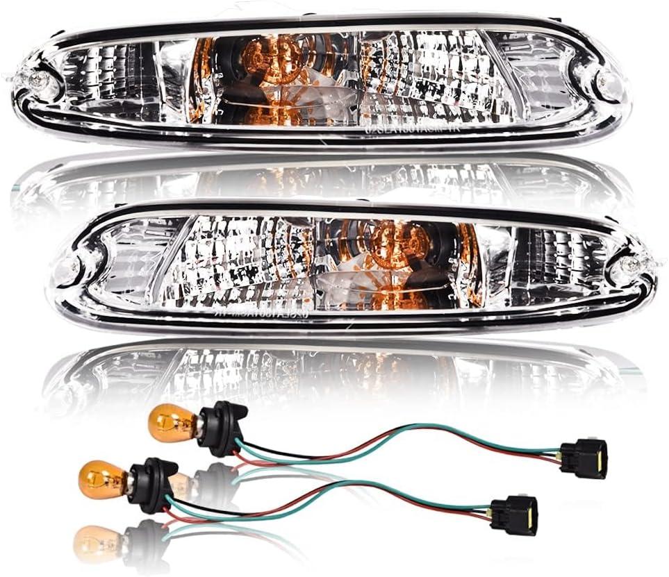 CNNELL Turn Signal Light Fit Mazda MX-5 Miata 1990-1997 | Front Bumper Halogen Signal Lights White