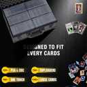 Graded Card Storage Box Holds 155+ Graded Cards or 700+ Top Loaders - Aluminum Alloy Trading Cards Case, Sports Card Storage Box with Lock, Fits PSA, CSG, BGS (XL Black)