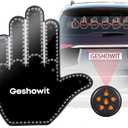 Car Accessories for Men - Car Finger Light with 6 Gestures Remote - Show Your Feelings to Drivers - Ideal Gift Hand Gesture Lights, Truck Accessories, Hand Sign Car LED Signs for Men and Women (Black (Upgraded))