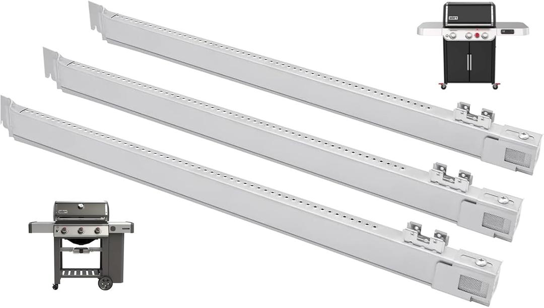 67489 67491 19 1/2" Burner Tubes for Weber Genesis II Grill Parts, Replacement for Weber GS4 Genesis 2 E-310 E-330 S-310 E-315 S-335 S-345 Grill Parts, for Weber 3 & 6 Burner Genesis II &II/LX Grills