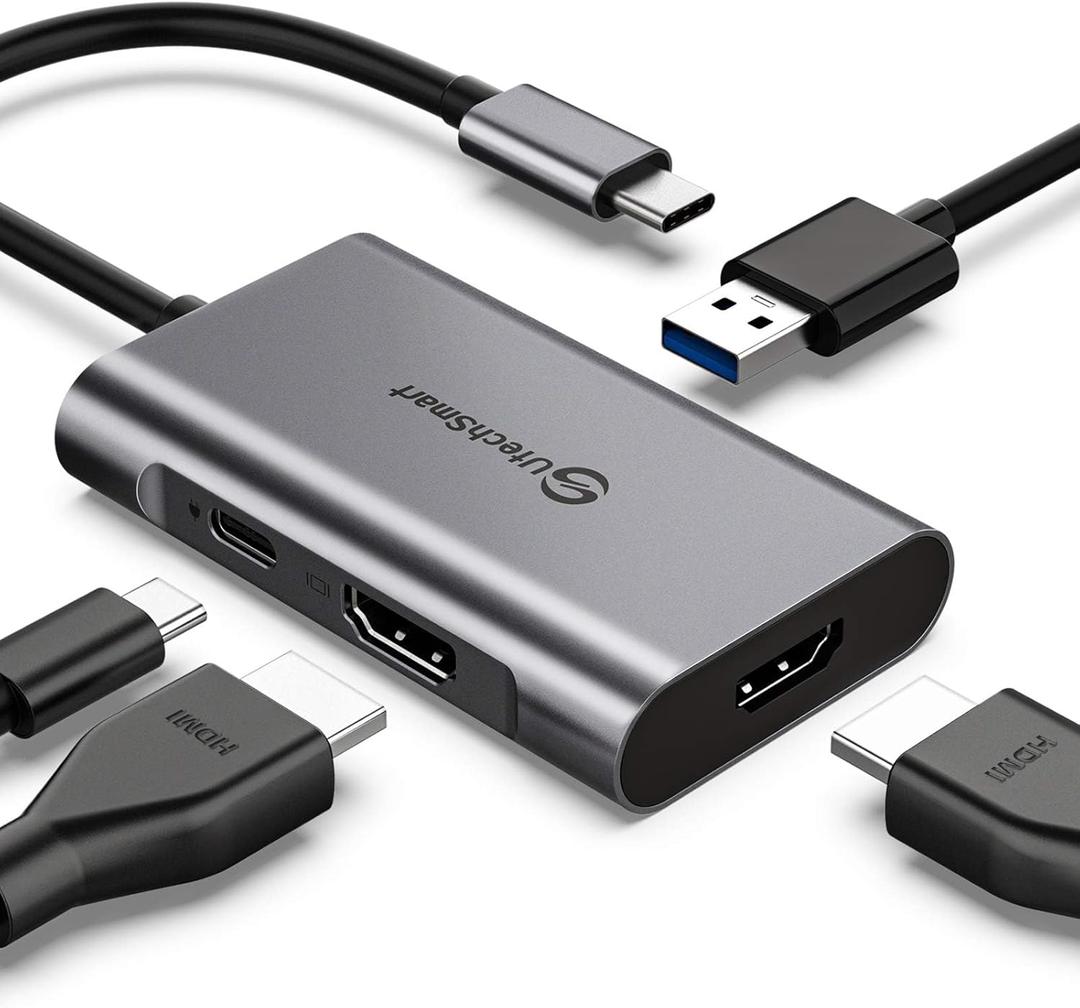 UtechSmart HDMI to USB C Adapter, 4-in-1 USB C Hub, Dual HDMI Adapter with 4K, USB C to USB Adapter for MacBook Pro Air, Dell, HP, Microsoft, Chromebook, Lenovo, iPhone 16 (100W PD USB 3.0) UtechSmart HDMI to USB C Adapter, 4-in-1 USB C Hub, Dual HDMI Adapter with 4K, USB C to USB Adapter for MacBook Pro Air, Dell, HP, Microsoft, Chromebook, Lenovo, iPhone 16 (100W PD USB 3.0)