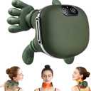Shoulder and Neck Massager, Bionic Heated Massager, Neck Massager with Fingers, 4D Kneading Massage, Simulates a Real Palm Massage for Comfort, Relax Muscle Tension (Green)