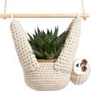 Evbopa Sloth Gifts Sloth Plant Hanger for Succulent Pot Hanging Planter for Plant Lovers Home Decor Planter Macrame Plant Hanger | 5 Inch Plant Holder (1 Pack)