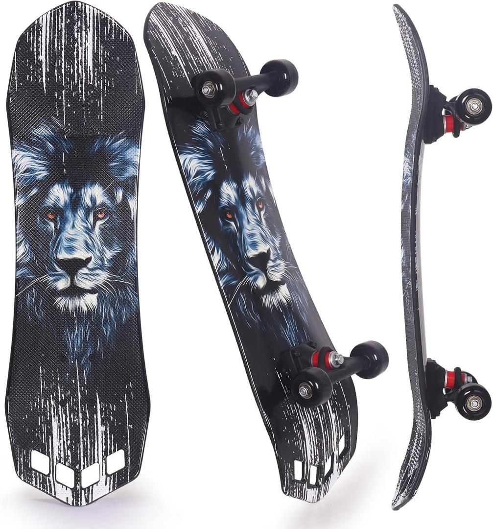 27"x 8" Complete Skateboard for Beginners Youth Teens Kids Boys or Girls with Plastic Deck ABEC 7 Bearings