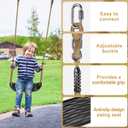 Dolibest Heavy Duty High Back Full Bucket Toddler Swing Set with Adjustable Rope & Locking Carabiners High Back Bucket Seat and Non-Slip U-Shape Swing seat for Indoor/Outdoor Backyard Play -Black