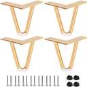 8 inch Hairpin Legs, 4Pcs Heavy Duty Metal Furniture Legs with Rubber Floor Protectors & Screws for Home DIY Projects TV Stand Sofa Cabinet - Gold