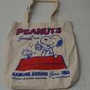 Peanuts Snoopy Reusable Natural Beige Canvas Shopping Bag