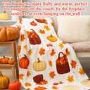 Buryeah 4 Pcs 40 x 50 Inch Thanksgiving Fall Throw Blanket Warm Soft Pumpkin Maple Autumn Plush Blanket Flannel Fleece Throw for Couch Chair Bedroom Picnic Home Decoration