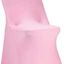 Peomeise Stretch Spandex Folding Chair Cover for Wedding Party Dining Banquet Event (Pink,6pcs)