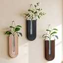 Wooden Wall Vase Set of 3, Propagation Vases Hanging Planters for Indoor Plants, Wall Mounted Vase Boho Modern Farmhouse Decor for Entryway Hallway