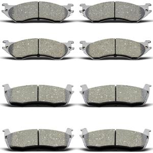D702 D879 Ceramic Brake Pads Front & Rear Fits 1997-2002 Expedition, 1999-2003 F-150 4WD Disc Only, 2004 Heritage (VIN C), 1997-1999 F-250 LD, 1998-2002 Navigator