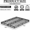 NHODIR 4 Inch Box Spring Queen Size Bed Base, Heavy Duty Metal Queen Mattress Foundation with Fabric Cover, Easy Assembly,Noise Free