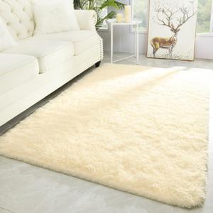 Merelax Modern Soft Fluffy Large Shaggy Rug for Bedroom Livingroom Dorm Kids Room Indoor Home Decorative, Non-Slip Plush Furry Fur Area Rugs Comfy Nursery Accent Floor Carpet 4'x6' Light Champagne Merelax Modern Soft Fluffy Large Shaggy Rug for Bedroom Livingroom Dorm Kids Room Indoor Home Decorative, Non-Slip Plush Furry Fur Area Rugs Comfy Nursery Accent Floor Carpet 4'x6' Light Champagne