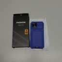 SSLOTSCASE for iPhone 16 Pro Max Case with Stand & Credit Card Holder & Sliding Camera Cover, Full-Body Drop Proof TPU Soft Silicone Edge Protective Case Cover for iPhone 16 Pro Max 6.9'' 5G, Blue