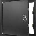 12" x 12" Inch Galvanized Steel Access Panel Door with Click Open/Close Mechanism, for Indoor Use, Opening Flap Cover Plate Latch, Black Inspection Hatch, Anthracite Polymer Coating
