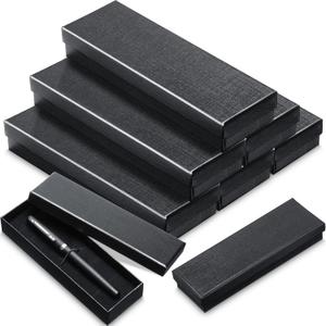 Yexiya 12 Pieces Empty Pen Gift Box with Cushion for Display Pencil Ballpoint Fountain Pen Jewelry Black Cardboard Collection Case for Christmas Wedding Business Birthday Souvenir Office Supplies