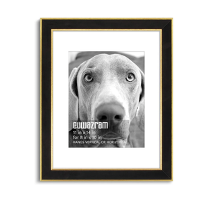 Suede 11x14 Frame - Single Frame, Elegant Black 11 x 14 Poster Frame with Mat for 8x10, 11x14 Picture Frames for Artwork, Puzzles, Photos, and Movie Posters