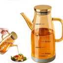 2025 Oil Dispenser Bottle with Drip Free Spout Food Grade Oil Vinegar Cooking Sprayer Kitchen Glass Container Bottles (600 ML) (20.3 Ounces)