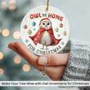 5 x Owl Ornaments for Christmas Trees - Unique Owls Gifts for Women, Men, Family, Coworker, Xmas Gifts for Owl Lovers, Animal Lover Gift for Friends Neighbors, Ceramic Bird Ornaments