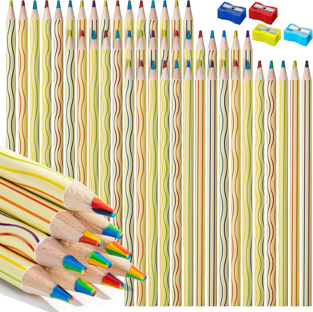 Mr. Pen- Rainbow Pencils Bulk, 48 Pack, 7 Color in 1, Fun Pencils for Kids
