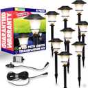 GreenLighting Low Voltage Landscape Lights, (8 Pack- 8 Stake Lights, Transformer & Cable) LED, Landscaping Lighting, Yard Lights, Pathway, Outdoor Walkways & Path, Garden, Waterproof Lights, Black