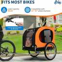 88Lbs Dog Bike Trailer, Pet Cart Bicycle Carrier with Oxford Fabric, Easy Folding Pet Bicycle Trailer with Quick-Release Wheels & Non-Slip Mat & Safety Flag, 16" Air Tires & Washable Non-Slip Lining