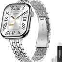 MioHHR Slim Metal Bands Compatible with Apple Watch Band 49mm 46mm 45mm 44mm 42mm (Series 3/2/1), Thin Stainless Steel Bands for Women iWatch Series 11 10 9 8 7 6 5 4 3 2 1 SE3/2/1 Ultra 3/2/1, Silver